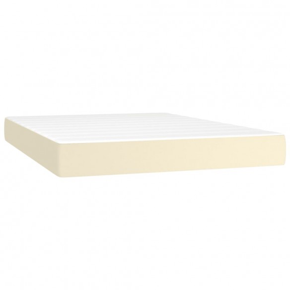 Cadre de lit matelas LED Crème 140x200 cm Similicuir