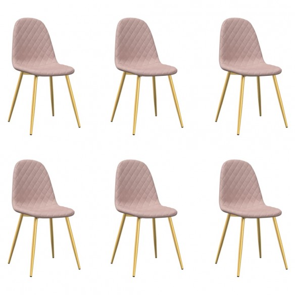 Chaises à manger lot de 6 rose velours