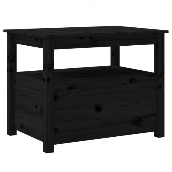 Table basse Noir 71x49x55 cm Bois massif de pin