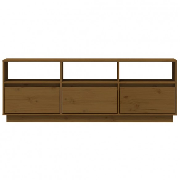 Meuble TV Marron miel 140x37x50 cm Bois de pin massif