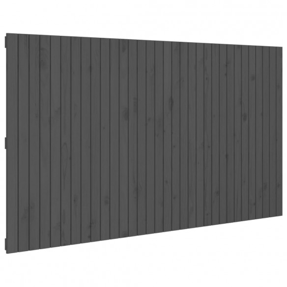 Tête de lit murale Gris 204x3x110 cm Bois massif de pin