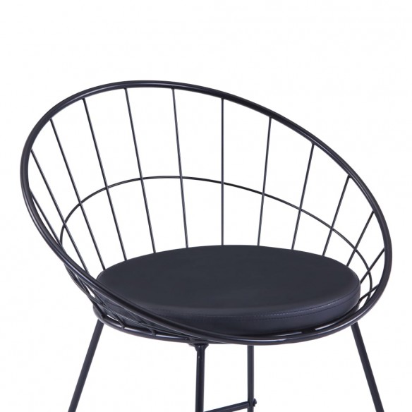 Chaises de bar lot de 2 noir similicuir