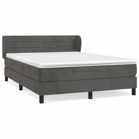 Cadre de lit et matelas Gris foncé 180x200cm Velours