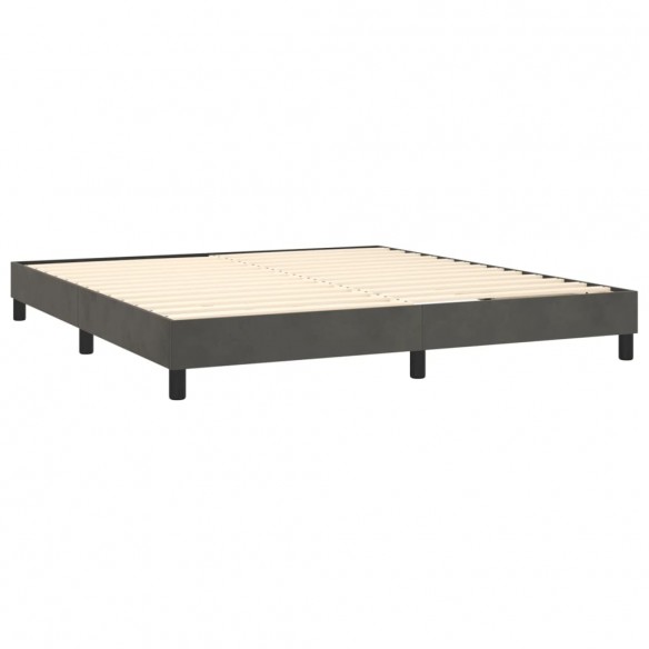 Cadre de lit et matelas Gris foncé 180x200cm Velours