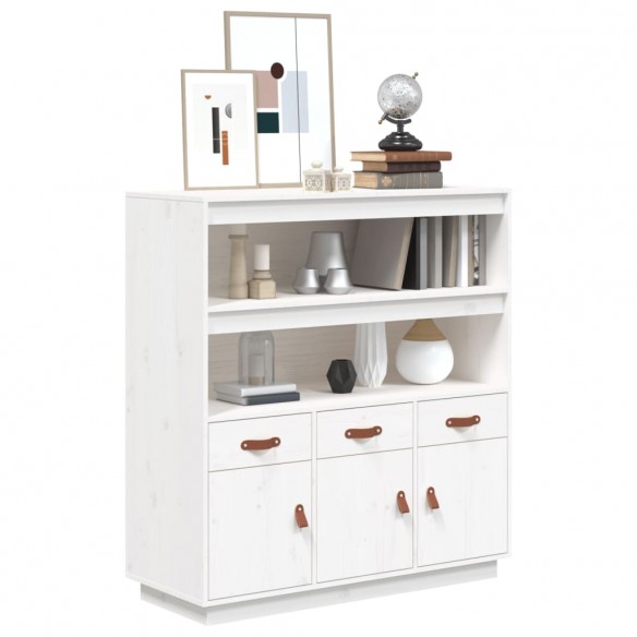 Buffet haut Blanc 100x40x108,5 cm Bois massif de pin