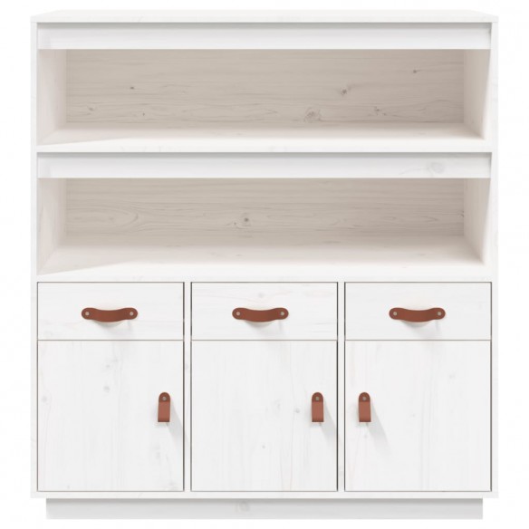 Buffet haut Blanc 100x40x108,5 cm Bois massif de pin