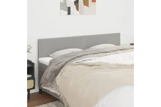 Têtes de lit 2 pcs Gris clair 100x5x78/88 cm Tissu