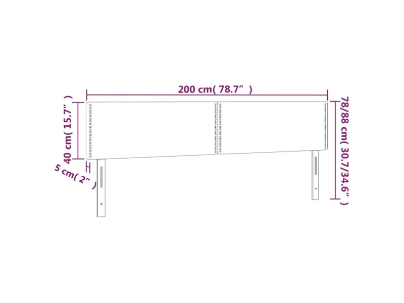 Têtes de lit 2 pcs Gris clair 100x5x78/88 cm Tissu