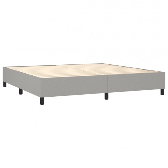 Cadre de lit avec matelas Gris clair 200x200cm Tissu