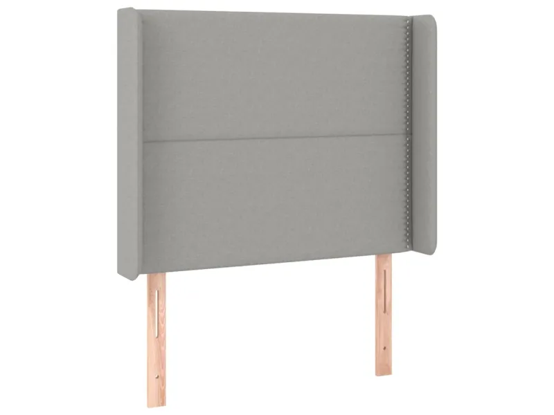 Tête de lit à LED Gris clair 103x16x118/128 cm Tissu