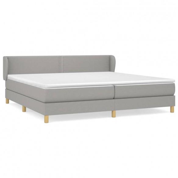 Cadre de lit avec matelas Gris clair 200x200cm Tissu