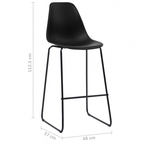 Chaises de bar lot de 2 noir plastique