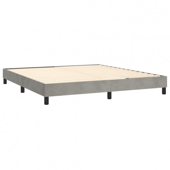 Cadre de lit avec matelas LED Gris clair 160x200 cm