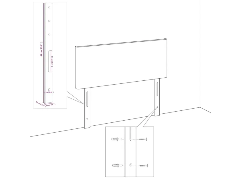 Tête de lit Gris foncé 90x5x78/88 cm Tissu