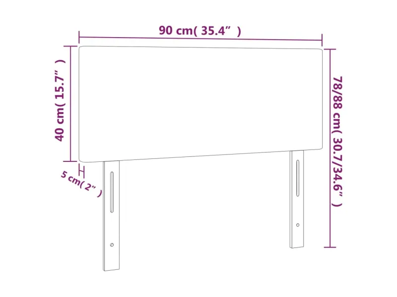 Tête de lit Gris foncé 90x5x78/88 cm Tissu