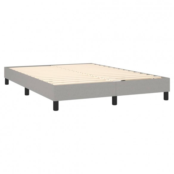 Cadre de lit et matelas et LED Gris clair 140x190 cm