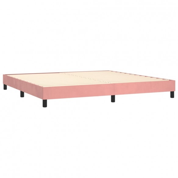 Cadre de lit avec matelas et LED Rose 200x200 cm