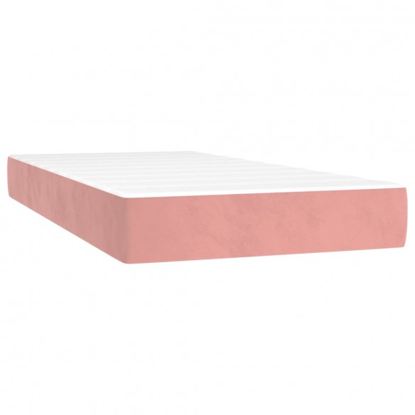 Cadre de lit avec matelas Rose 100x200 cm Velours