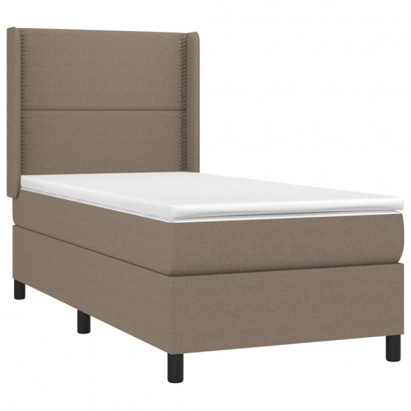 Cadre de lit matelas LED Taupe 90x200 cm Tissu