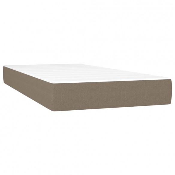 Cadre de lit matelas LED Taupe 90x200 cm Tissu