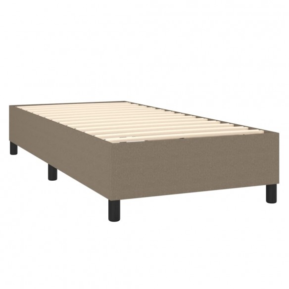 Cadre de lit avec matelas Taupe 90x200 cm Tissu