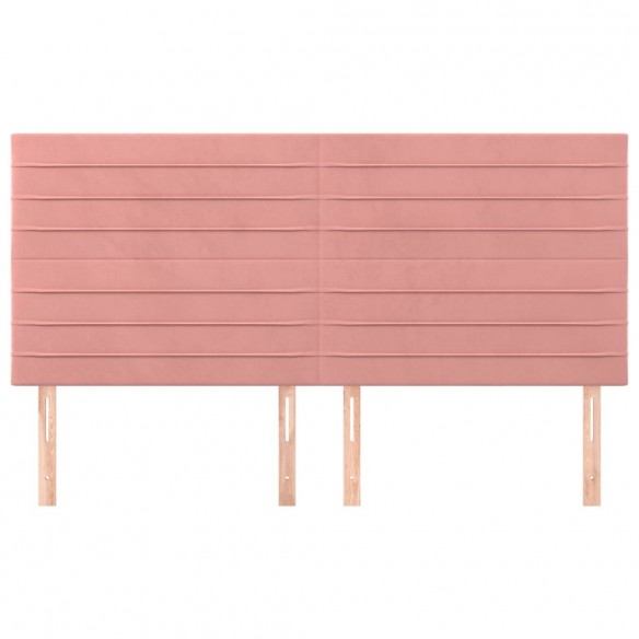 Têtes de lit 4 pcs Rose 100x5x78/88 cm Velours