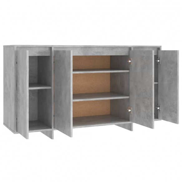 Buffet gris béton 135x41x75 cm bois d'ingénierie