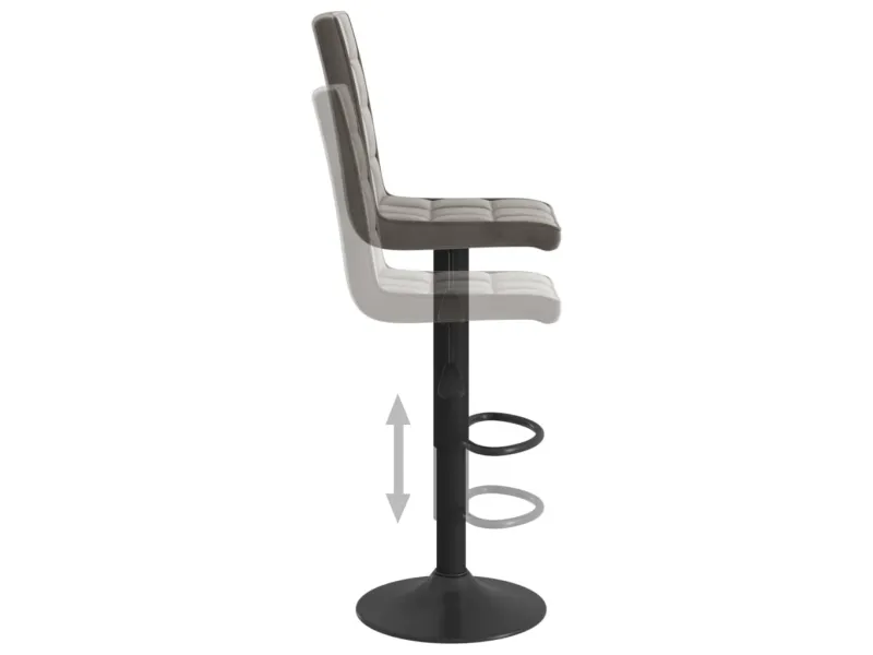 Tabourets de bar lot de 2 gris foncé velours