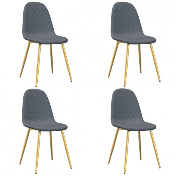 Chaises à manger lot de 4 Gris foncé Velours