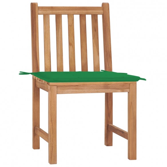 Chaises de jardin 2 pcs avec coussins Bois de teck massif