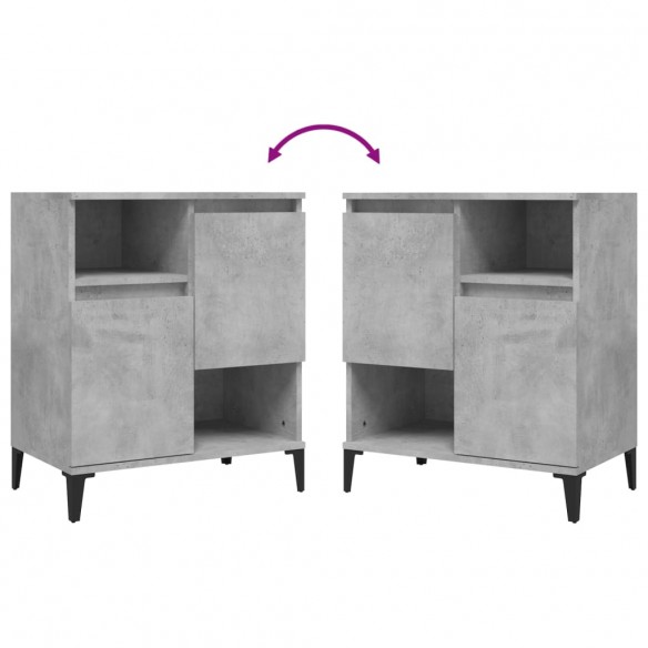 Buffets 3 pcs gris béton 60x35x70 cm bois d'ingénierie