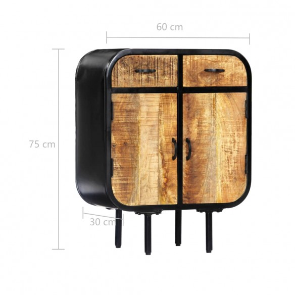 Buffet 60 x 30 x 75 cm Bois de manguier massif et fer