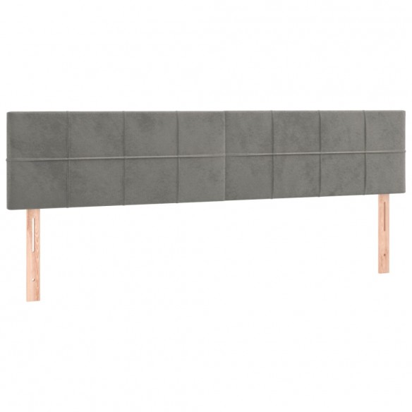 Têtes de lit 2 pcs Gris clair 80x5x78/88 cm Velours