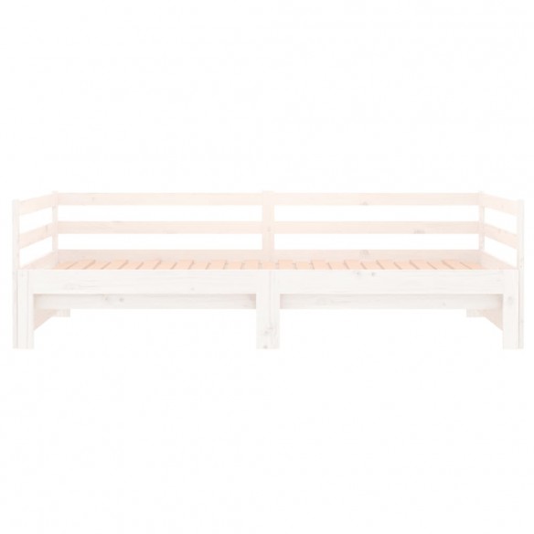 Lit coulissant Blanc 2x(90x190) cm Bois de pin massif