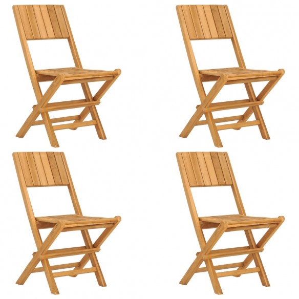 Chaises de jardin pliantes 4 pcs 47x61x90 cm bois massif teck