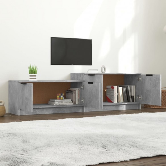 Meuble TV Gris béton 158,5x36x45 cm Bois d'ingénierie