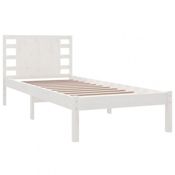 Cadre de lit Blanc Bois de pin massif 100x200 cm