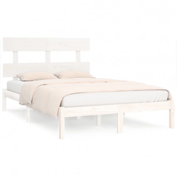 Cadre de lit Blanc Bois massif 180x200 cm Super King