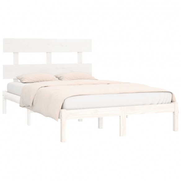 Cadre de lit Blanc Bois massif 180x200 cm Super King