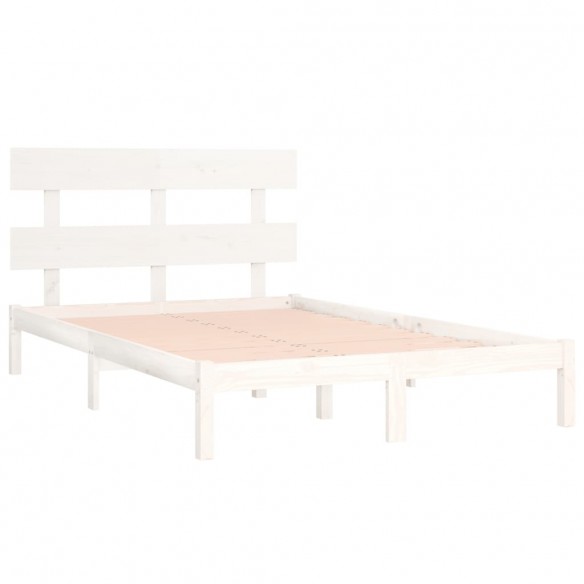 Cadre de lit Blanc Bois massif 180x200 cm Super King