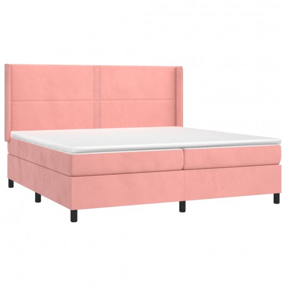 Cadre de lit matelas et LED Rose 200x200 cm Velours