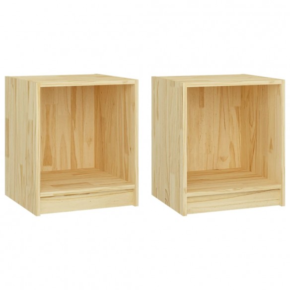 Tables de chevet 2 pcs 35,5x33,5x41,5 cm bois de pin massif