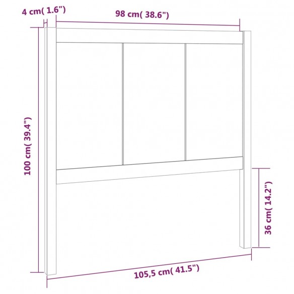 Tête de lit 105,5x4x100 cm Bois massif de pin