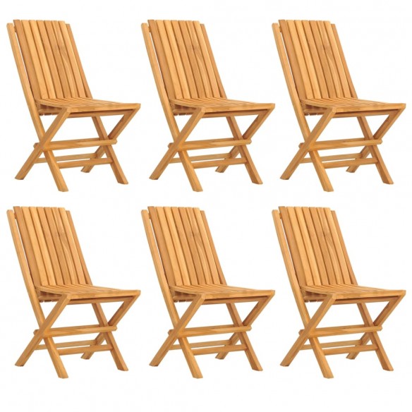 Chaises de jardin pliantes 6 pcs 47x47x89 cm bois massif teck