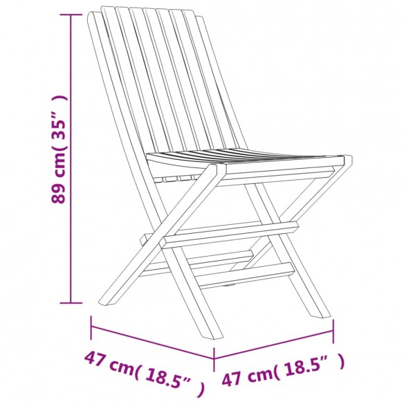 Chaises de jardin pliantes 6 pcs 47x47x89 cm bois massif teck