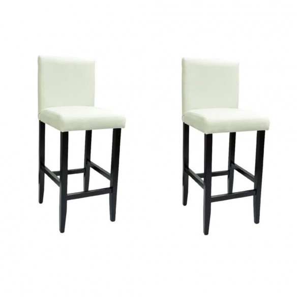 Tabourets de bar lot de 2 blanc similicuir