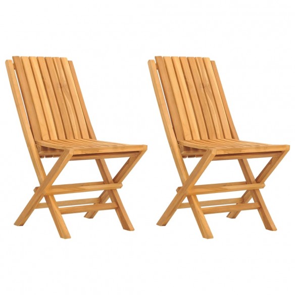 Chaises de jardin pliantes 2 pcs 47x47x89 cm bois massif teck