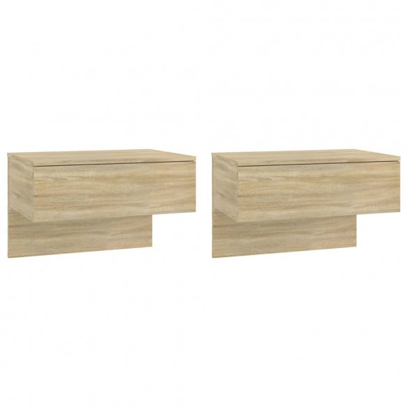 Tables de chevet murales 2 pcs Chêne sonoma