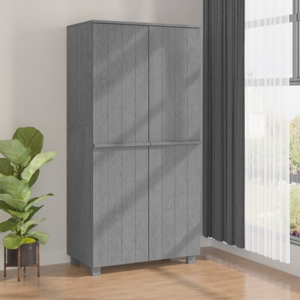 Garde-robe HAMAR Gris foncé 89x50x180 cm Bois massif de pin