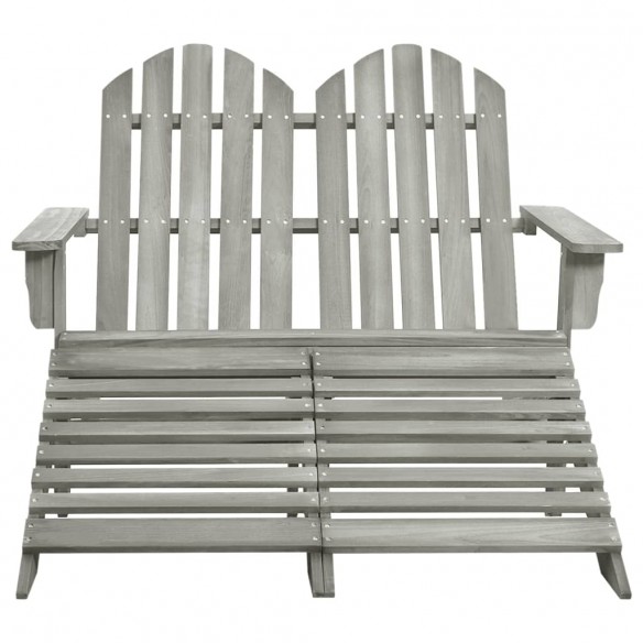 Chaise de jardin Adirondack 2 places et repose-pied Sapin Gris